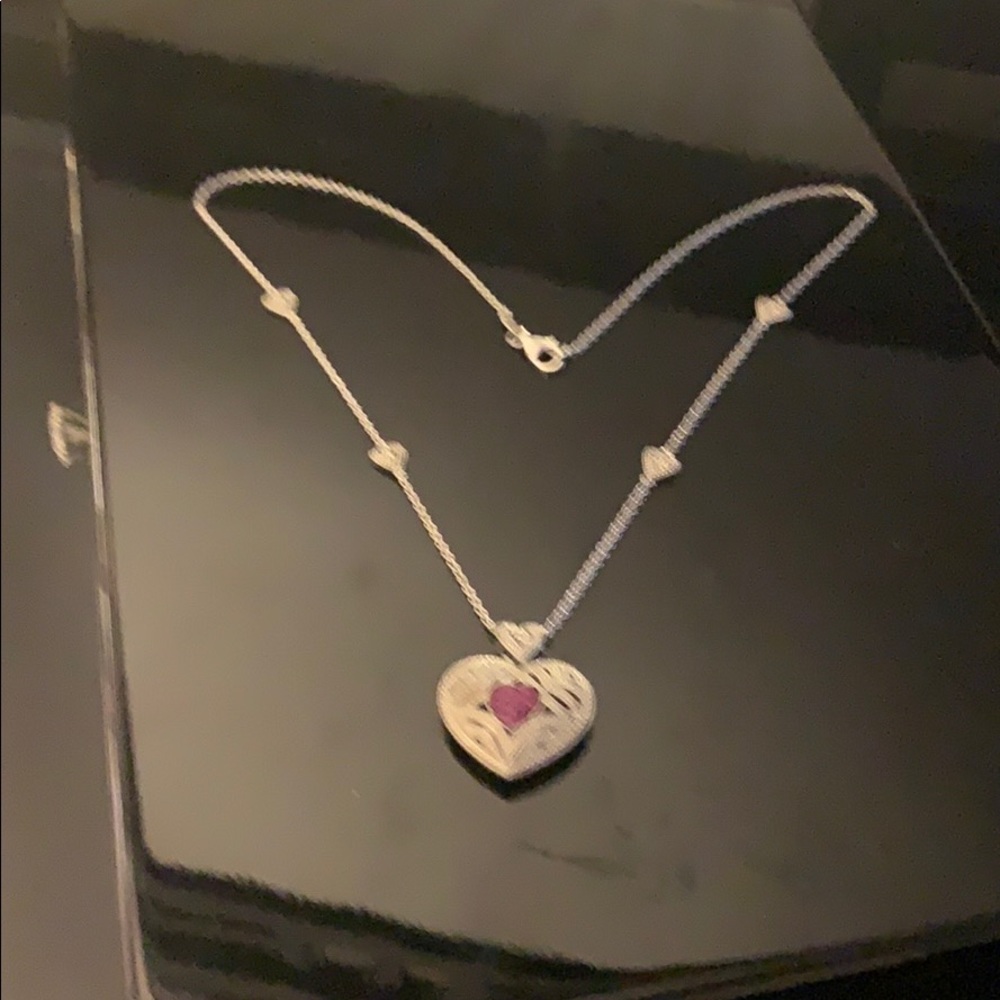 925 ( 1 carrot ruby diamond necklace ) 18 inches